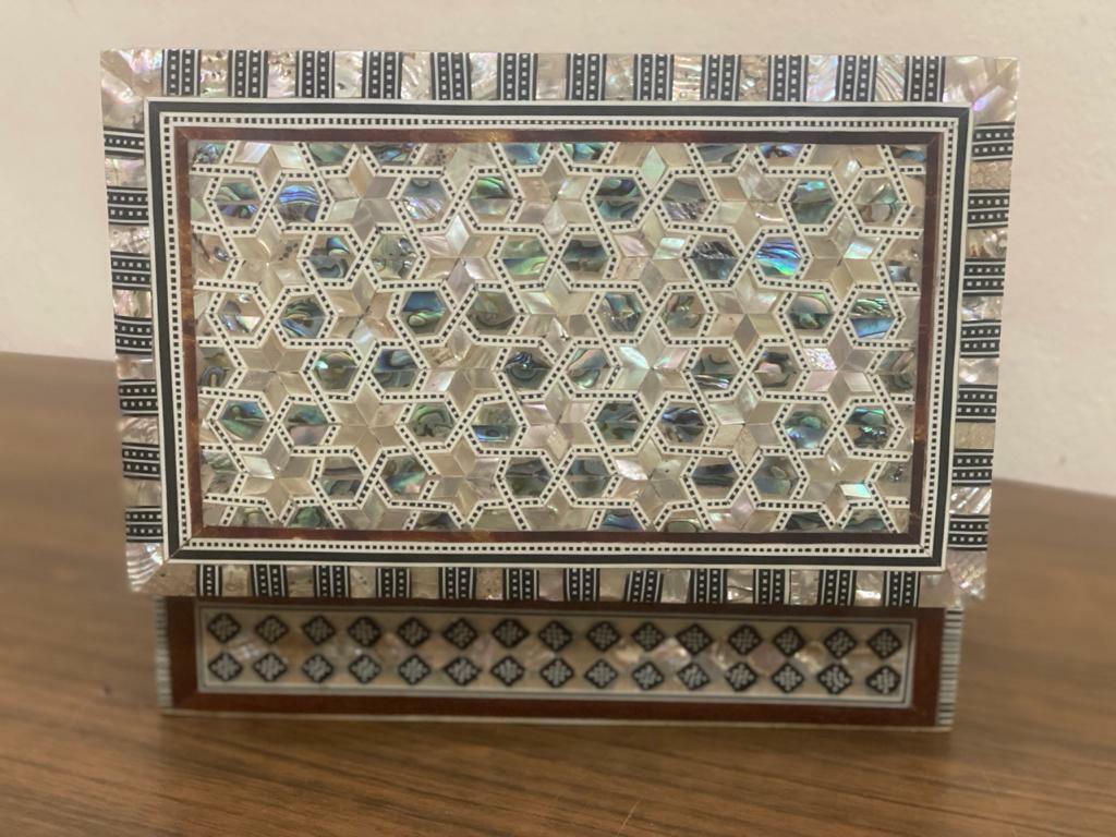 Handmade Wooden Jewelry Box Wood Trinket Storage Wood Box Mother of Pearl Inlay