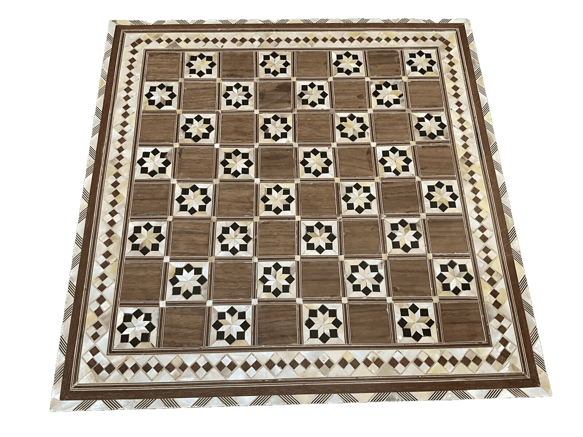 Handmade Mother of Pearl Chess Board – Egyptian Inlay Art - Laila Hand Made Gifts