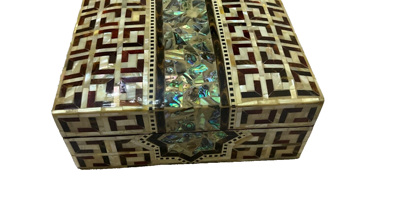 Handmade Wooden Jewelry Box Wood Trinket Storage Wood Box Mother of Pearl Inlay