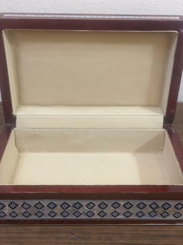Handmade Wooden Jewelry Box Wood Trinket Storage Wood Box Mother of Pearl Inlay