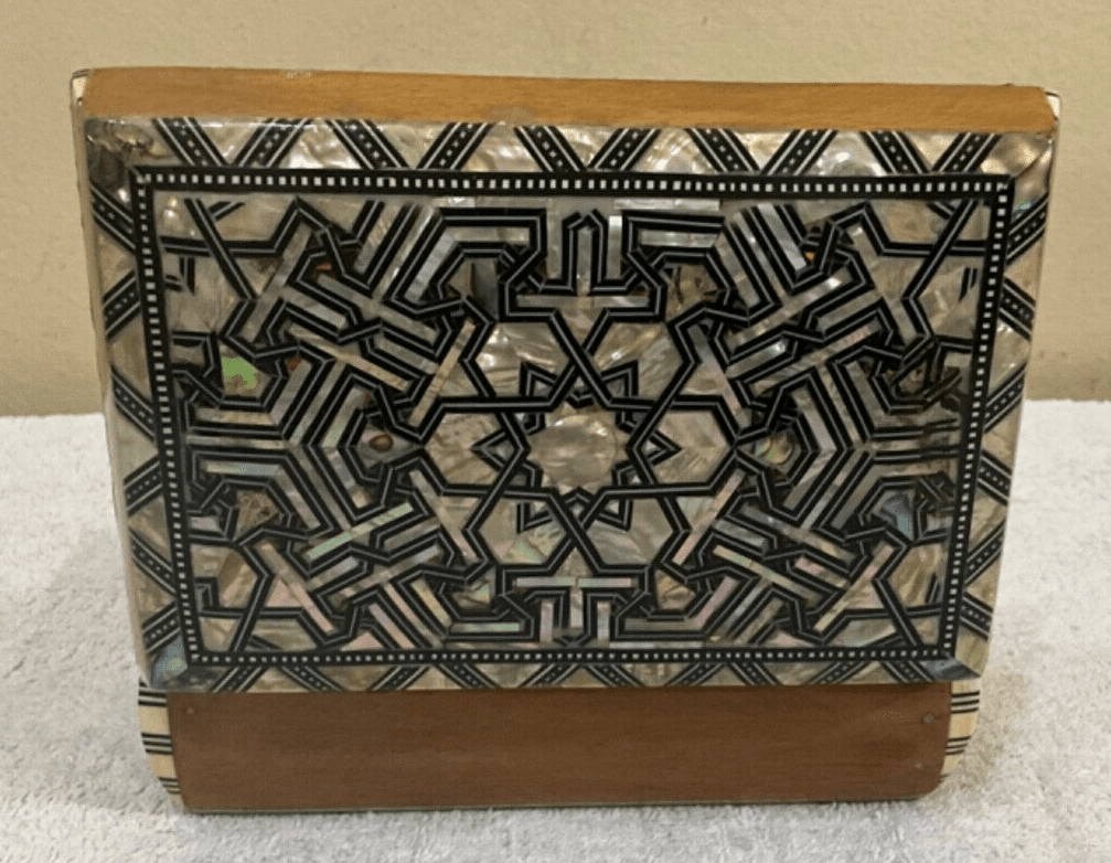 Handmade Wooden Jewelry Box Wood Trinket Storage Wood Box Mother of Pearl Inlay - Laila Hand Made Gifts