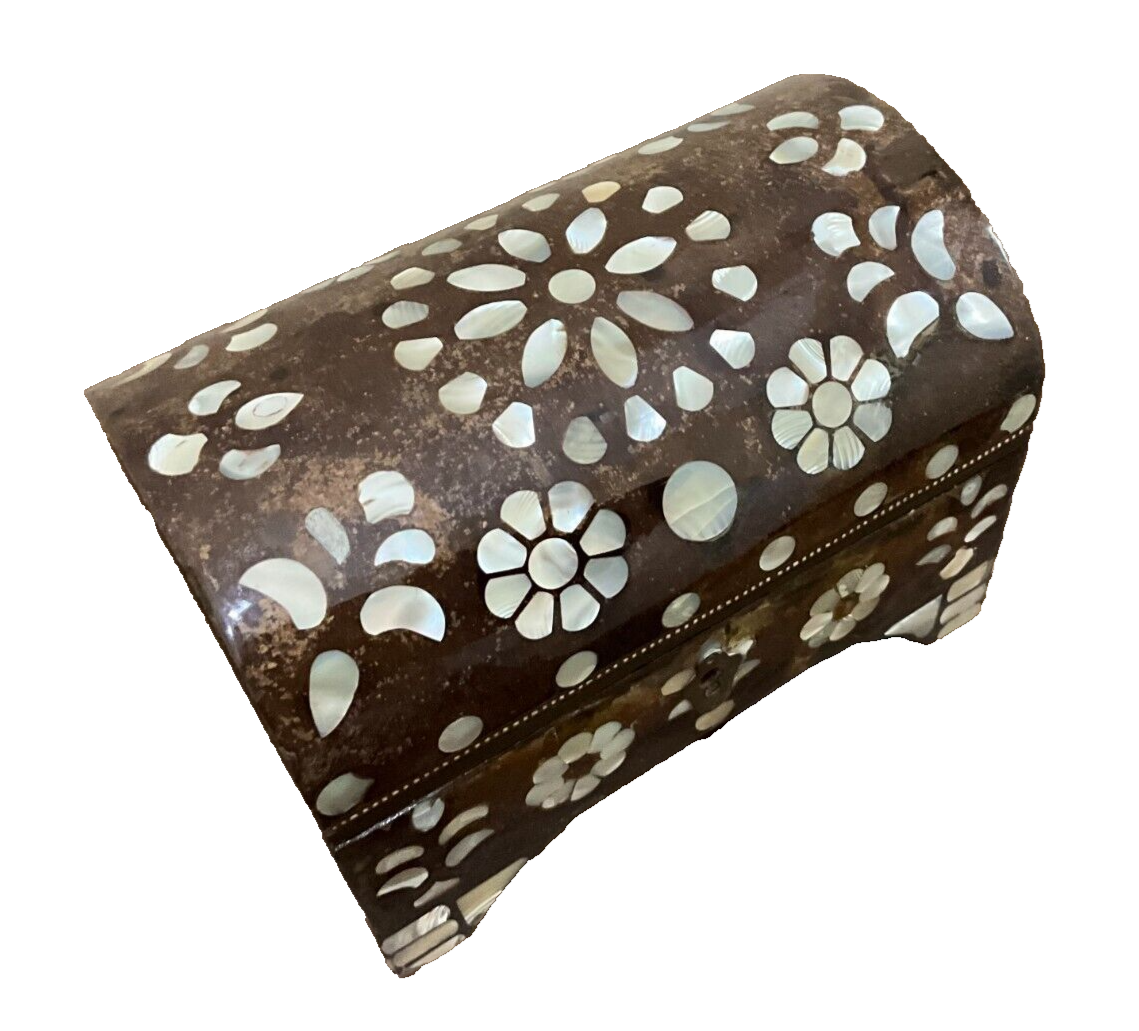 Handmade Wooden Jewelry Box Wood Trinket Storage Wood Box Mother of Pearl Inlay