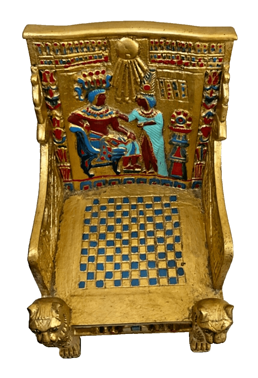 Mini King Tut Throne Replica – Handmade Egyptian Collectible Figurine Chair Decor - Laila Hand Made Gifts
