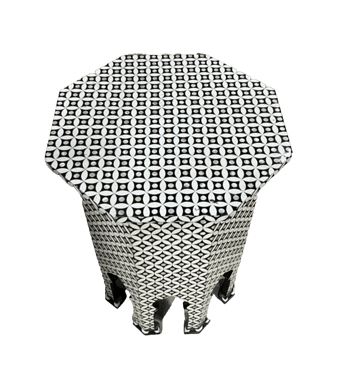 Handmade Wooden End Table Carving Wood Table Home Decor Mother of Pearl Inlay - Laila Hand Made Gifts