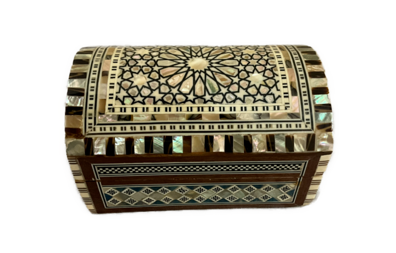 Handmade Wooden Jewelry Box Wood Trinket Storage Wood Box Mother of Pearl Inlay