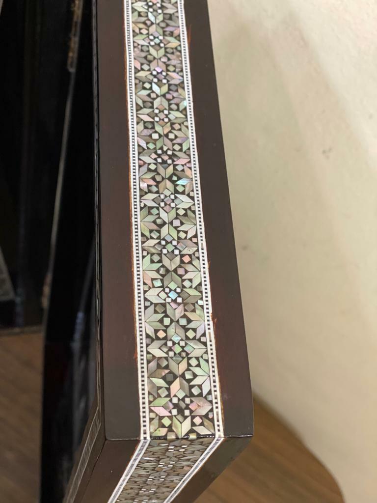 Handmade, Wooden Backgammon Board, Wood Chess Board, Mother of Pearl Inlay (20") - Laila Hand Made Gifts