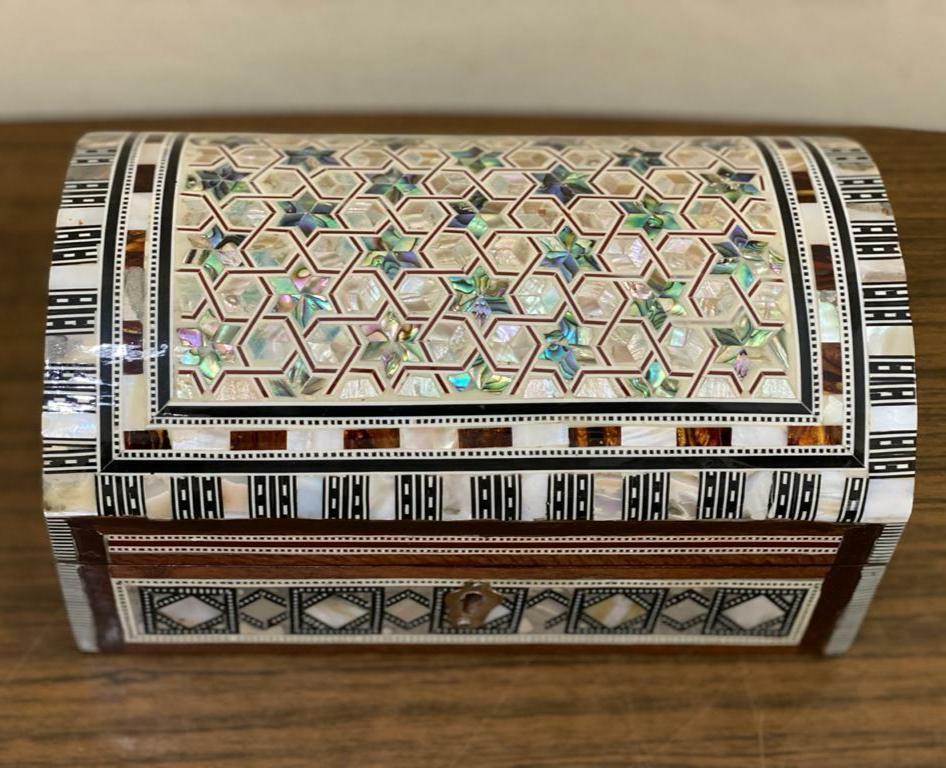 Handmade Wooden Jewelry Box Wood Trinket Storage Wood Box Mother of Pearl Inlay