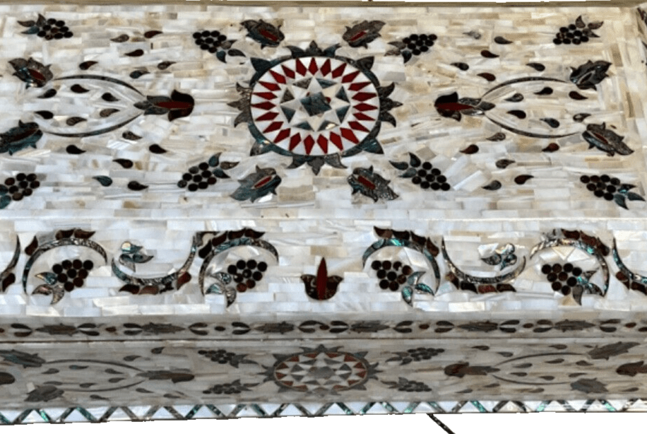 Handmade Wooden Jewelry Box Wood Trinket Storage Wood Box Mother of Pearl Inlay - Laila Hand Made Gifts