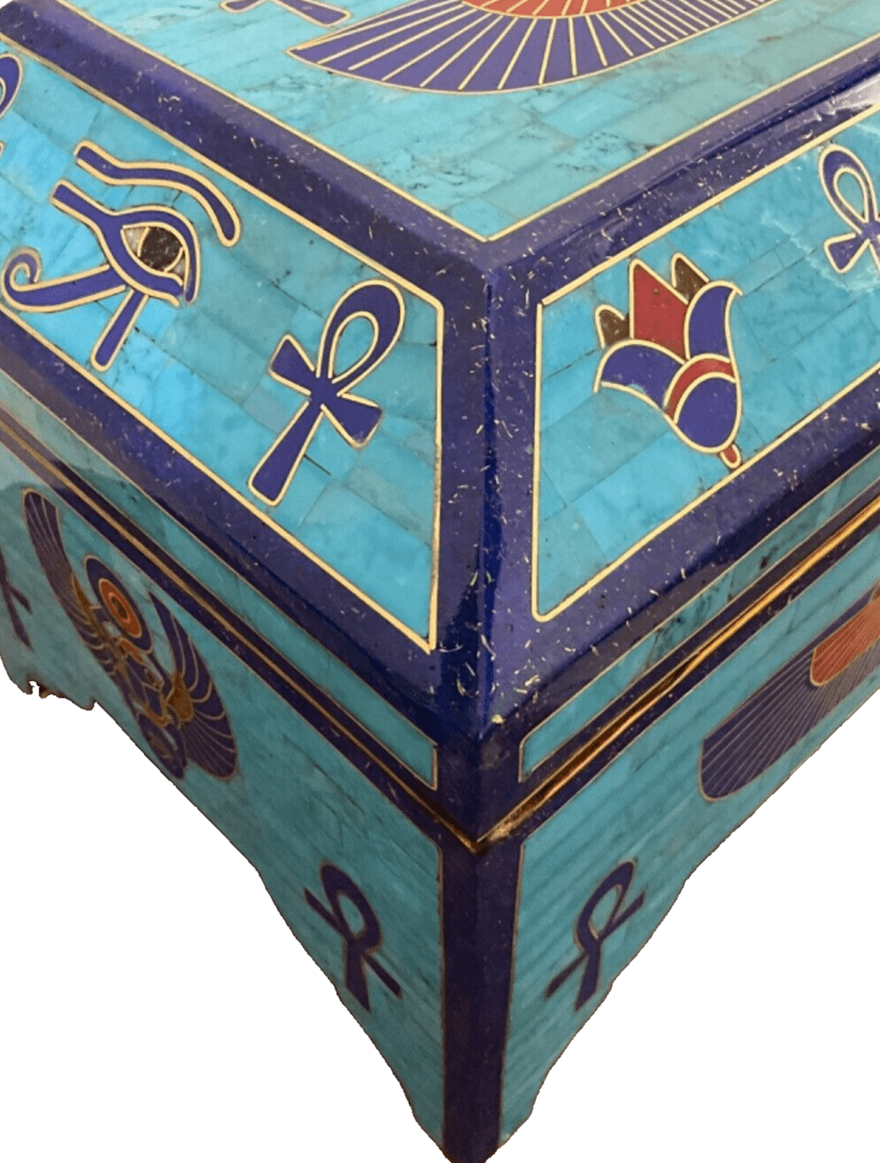 Handmade Antique, Wooden Jewelry Box, Gift Box, Wood Box, Lapis, Turquoise Inlay - Laila Hand Made Gifts