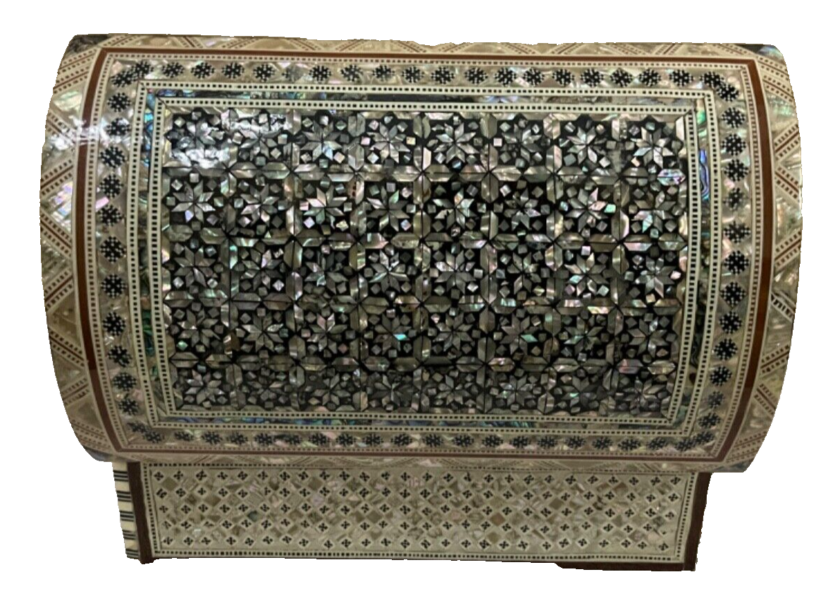 Handmade Wooden Jewelry Box Wood Trinket Storage Wood Box Mother of Pearl Inlay