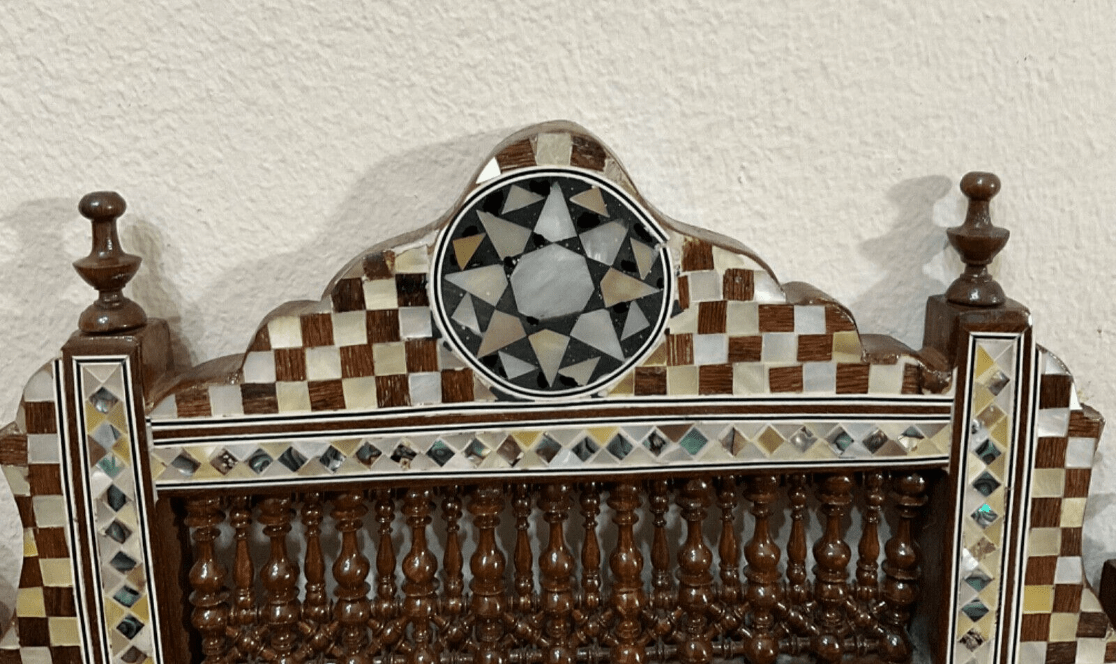 Handmade Mother of pearl Inlay Wood Wall Hanging Mirror Frame Antique Home Decor - Laila Hand Made Gifts