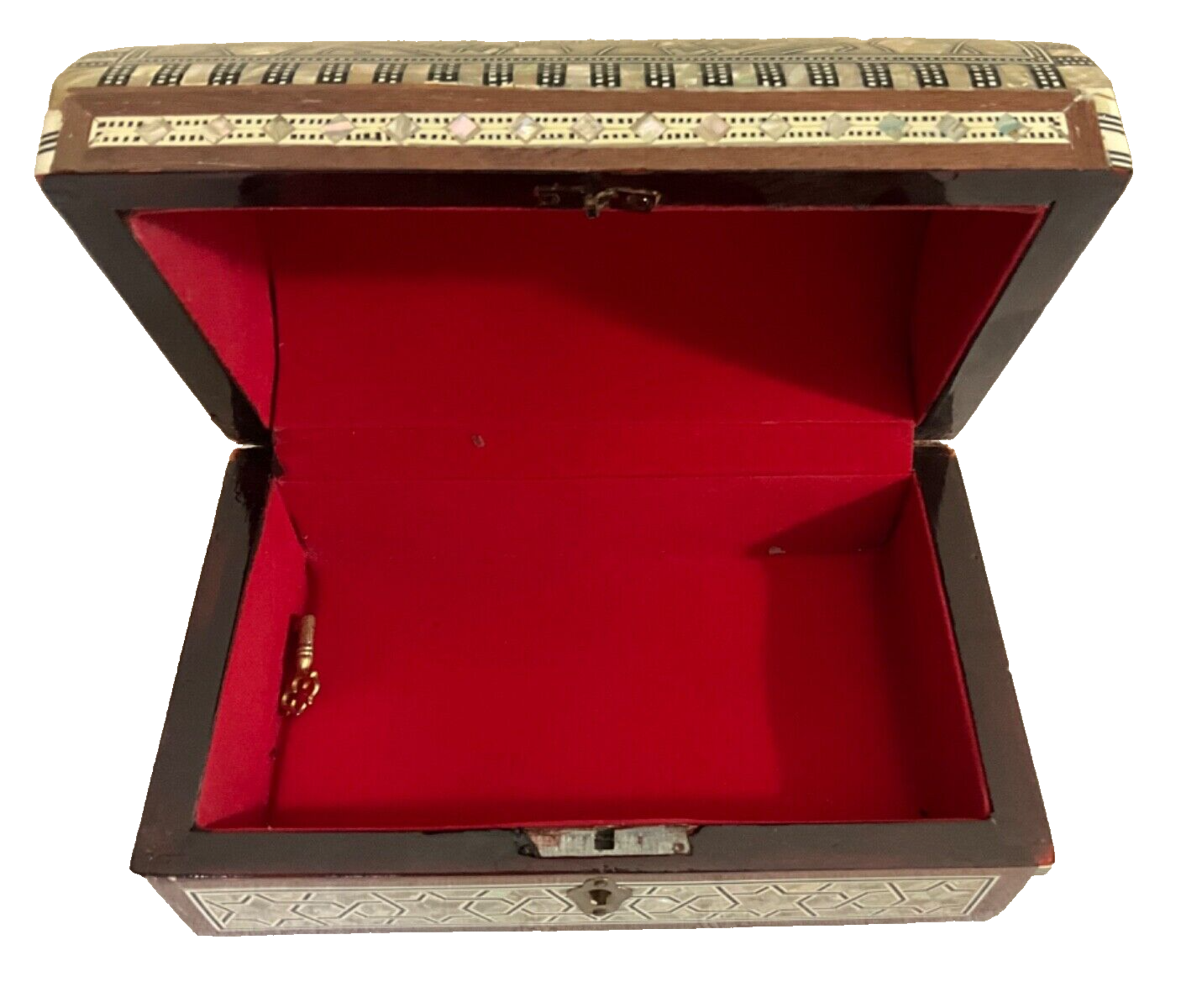 Handmade Wooden Jewelry Box Wood Trinket Storage Wood Box Mother of Pearl Inlay