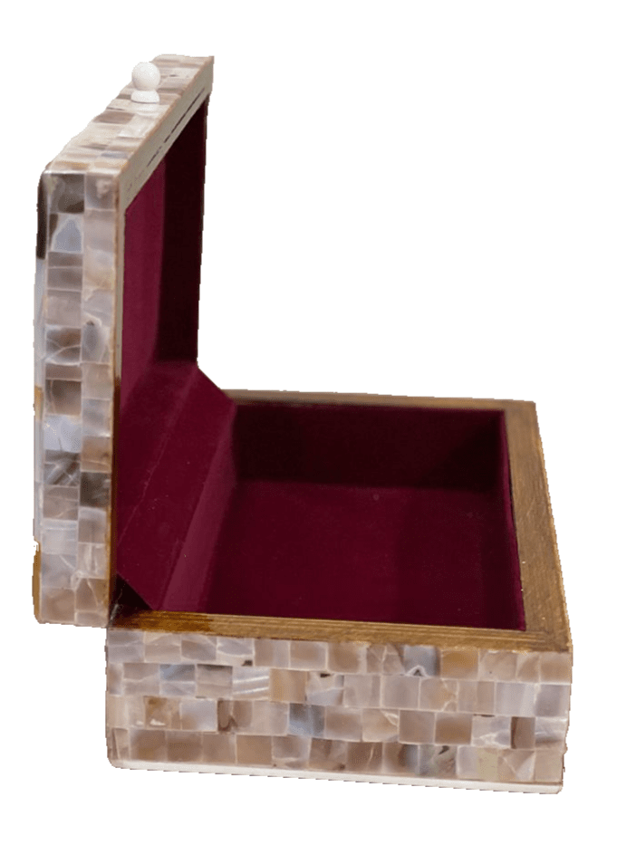 Handmade Wooden Jewelry Box Wood Trinket Storage Wood Box Mother of Pearl Inlay - Laila Hand Made Gifts