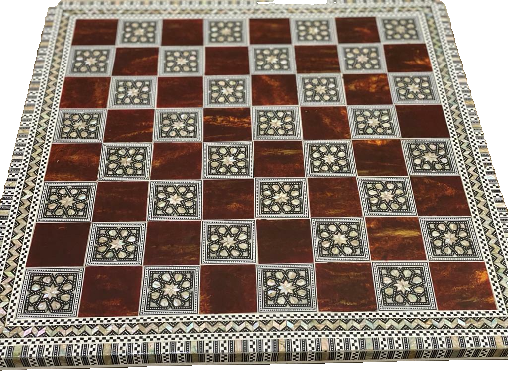 Handmade Wooden Chess Board Wood Chess Board Game Board Mother of Pearl Inlay