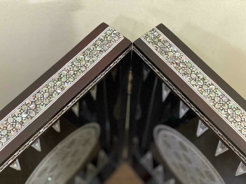 Handmade, Wooden Backgammon Board, Wood Chess Board, Mother of Pearl Inlay (20")