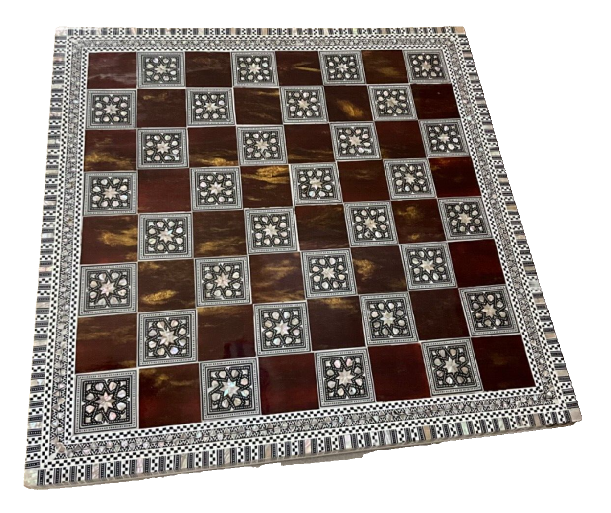 Handmade Wooden Chess Board Wood Chess Board Game Board Mother of Pearl Inlay
