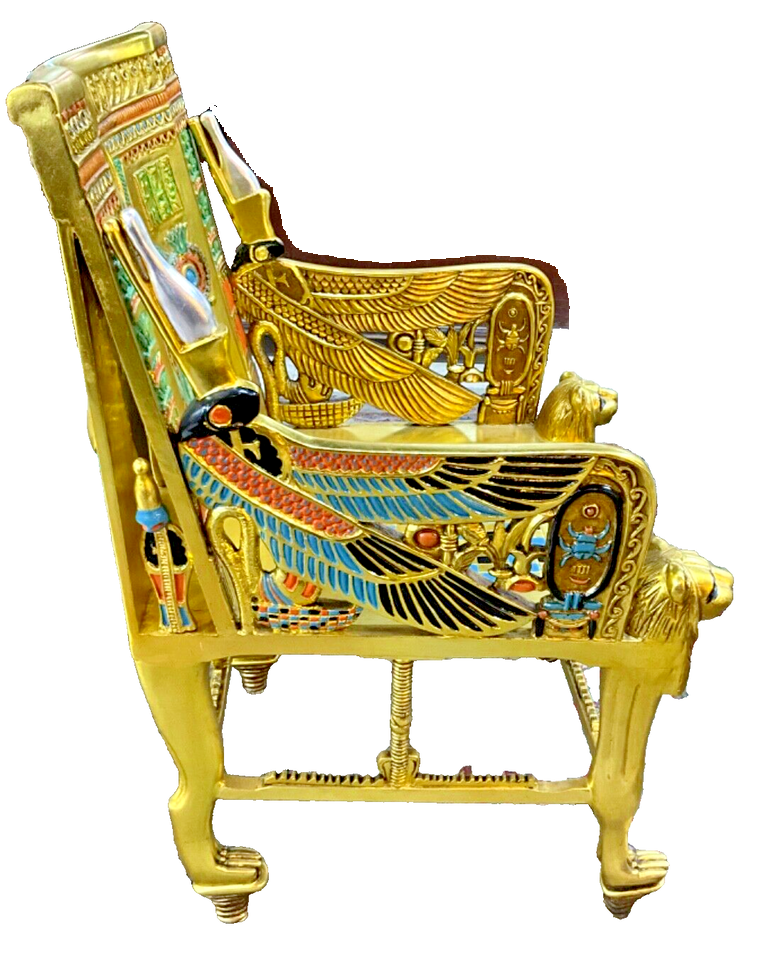 Handmade, Antique Carving Wood Chair, King TUT ANKH AMON, Pharaonic Wood Chair - Laila Hand Made Gifts