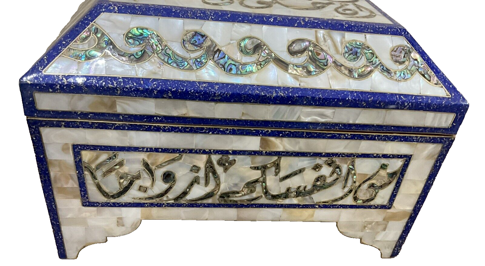 Handmade Wooden Jewelry Box Wood Trinket Storage Wood Box Mother of Pearl Inlay