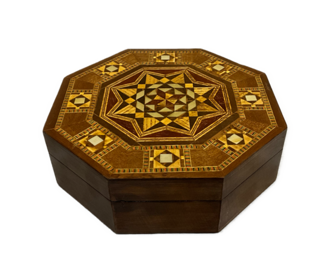 Handmade Wooden Jewelry Box Wood Trinket Storage Wood Box Marquetry Mosaic Inlay