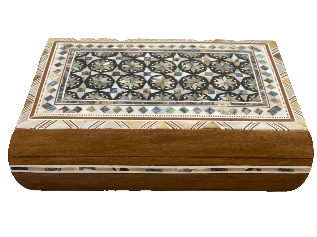 Handmade Wooden Jewelry Box Wood Trinket Storage Wood Box Mother of Pearl Inlay - Laila Hand Made Gifts