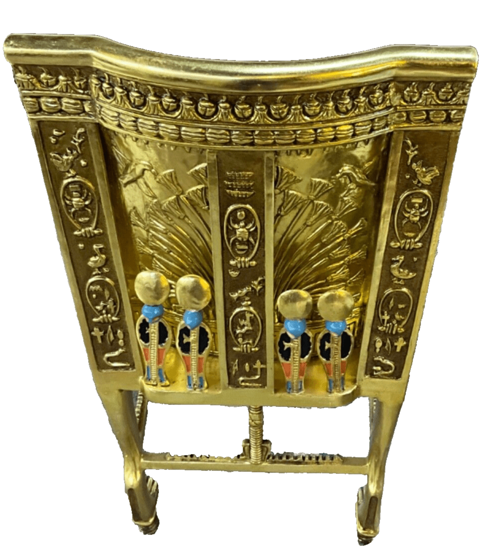 Handmade, Antique Carving Wood Chair, King TUT ANKH AMON, Pharaonic Wood Chair - Laila Hand Made Gifts