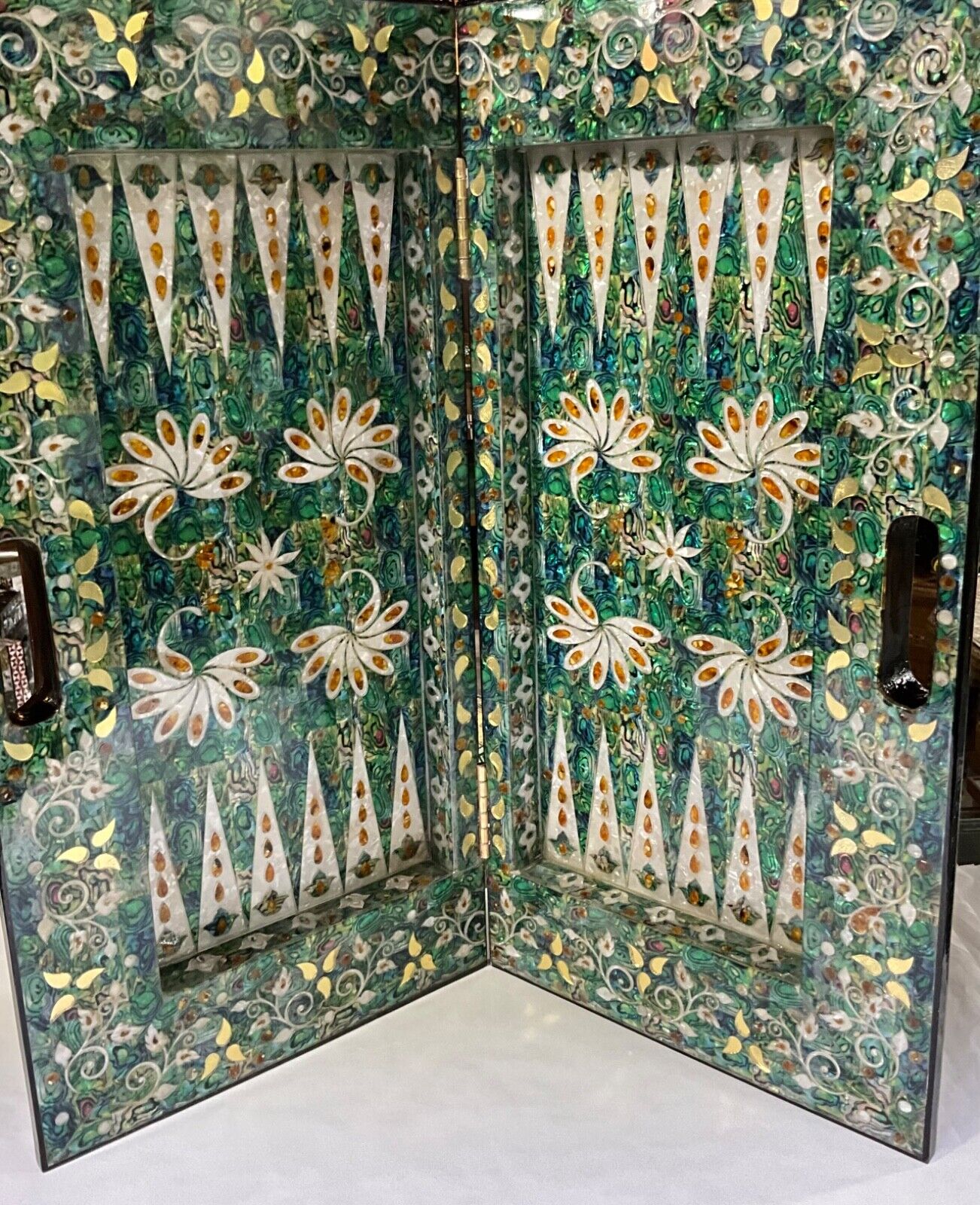 Handmade, Wooden Backgammon Board, Wood Chess Board, Game Board, Mother of Pearl