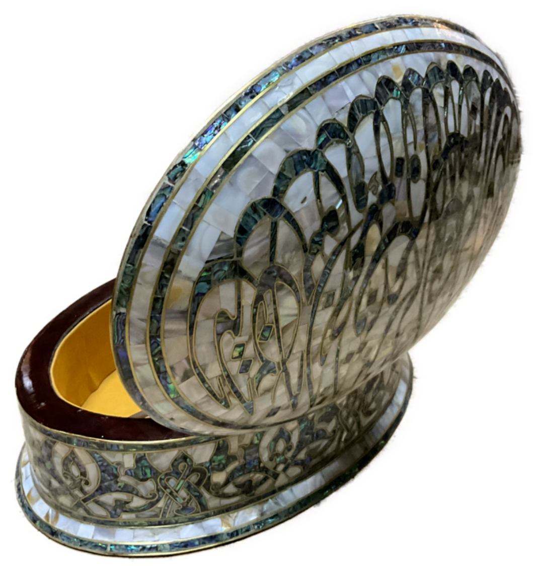 Handmade Wooden Jewelry Box Wood Trinket Storage Wood Box Mother of Pearl Inlay