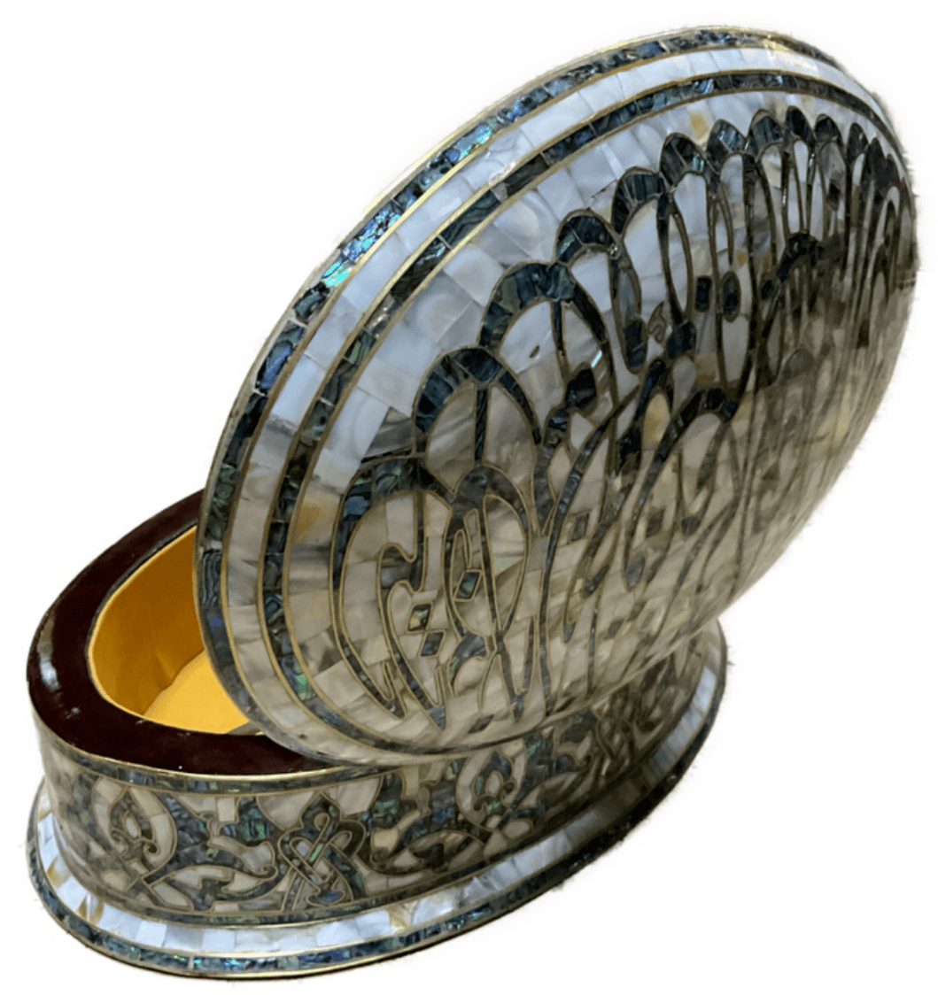 Handmade Wooden Jewelry Box Wood Trinket Storage Wood Box Mother of Pearl Inlay - Laila Hand Made Gifts
