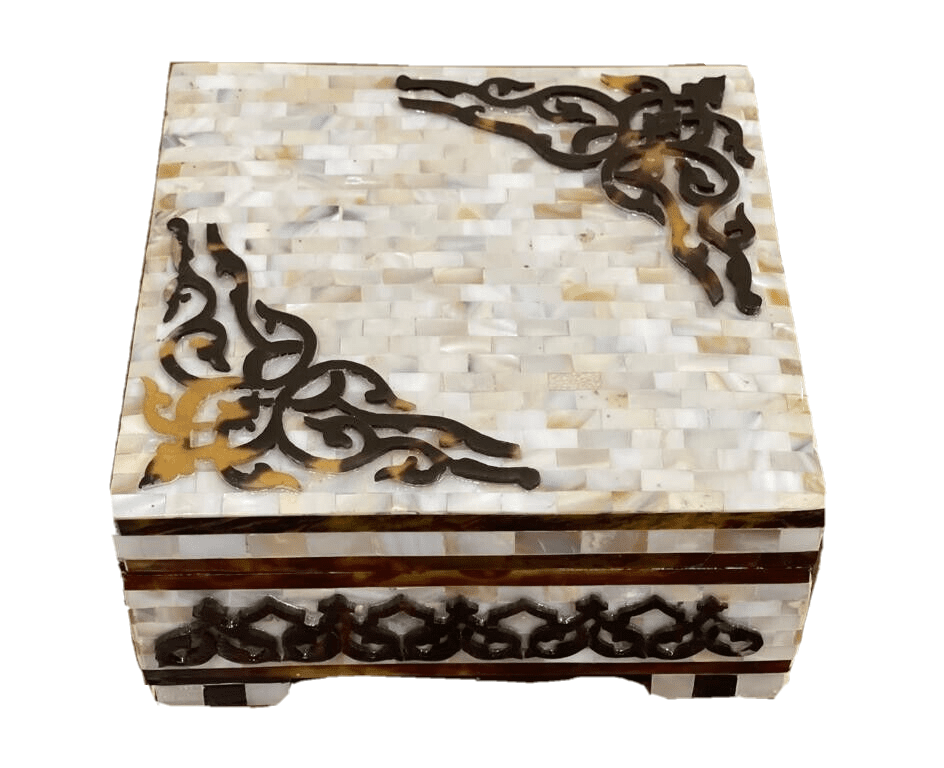 Handmade Wooden Jewelry Box Wood Trinket Storage Wood Box Mother of Pearl Inlay - Laila Hand Made Gifts