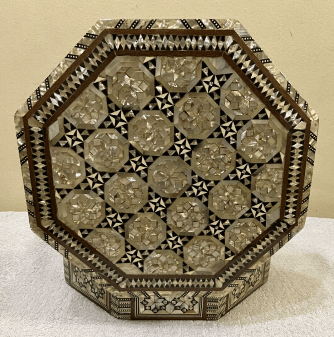 Handmade Wooden Jewelry Box Wood Trinket Storage Wood Box Mother of Pearl Inlay - Laila Hand Made Gifts