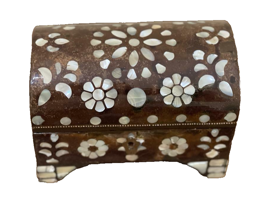 Handmade Wooden Jewelry Box Wood Trinket Storage Wood Box Mother of Pearl Inlay