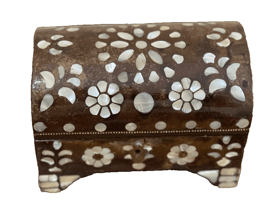 Handmade Wooden Jewelry Box Wood Trinket Storage Wood Box Mother of Pearl Inlay - Laila Hand Made Gifts