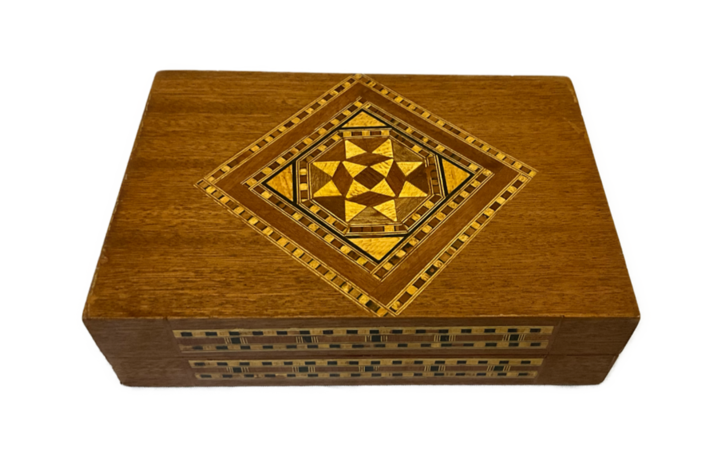 Handmade Wooden Jewelry Box Wood Trinket Storage Wood Box Marquetry Mosaic Inlay