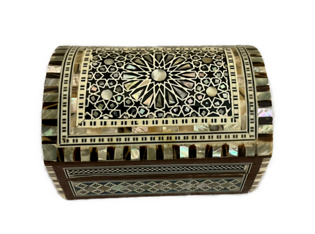 Handmade Wooden Jewelry Box Wood Trinket Storage Wood Box Mother of Pearl Inlay