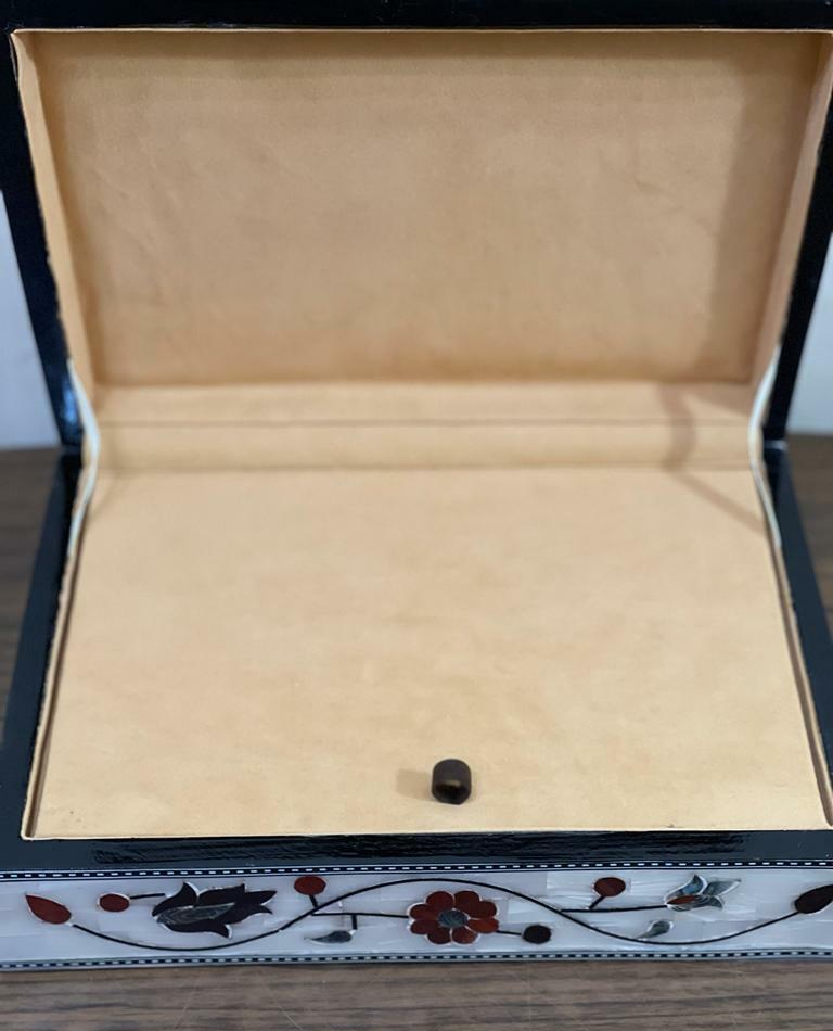 Handmade Wooden Jewelry Box Wood Trinket Storage Wood Box Mother of Pearl Inlay