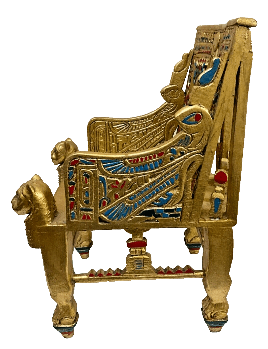 Mini King Tut Throne Replica – Handmade Egyptian Collectible Figurine Chair Decor - Laila Hand Made Gifts