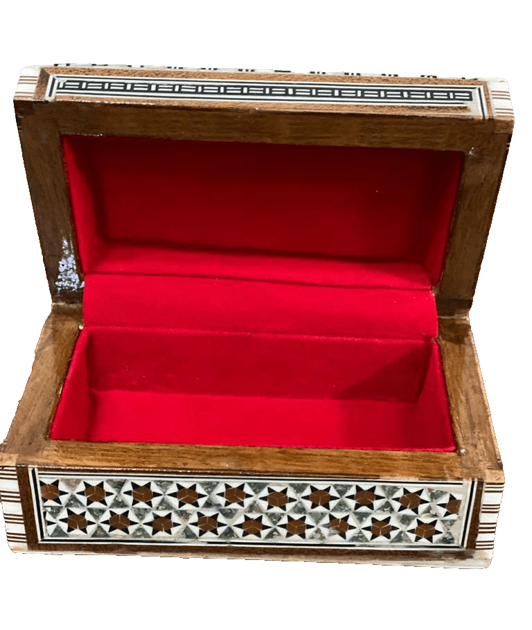 Handmade Wooden Jewelry Box Wood Trinket Storage Wood Box Mother of Pearl Inlay - Laila Hand Made Gifts