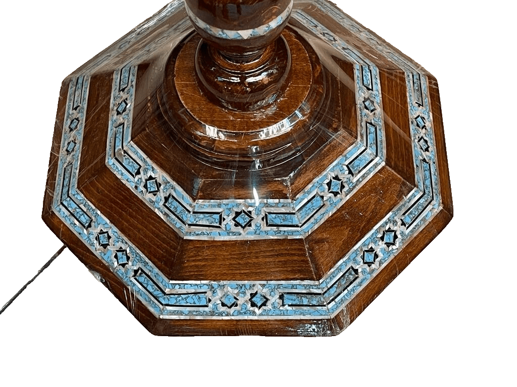 Handmade Wooden End Table Carving Wood Table Home Decor Mother of Pearl Inlay - Laila Hand Made Gifts