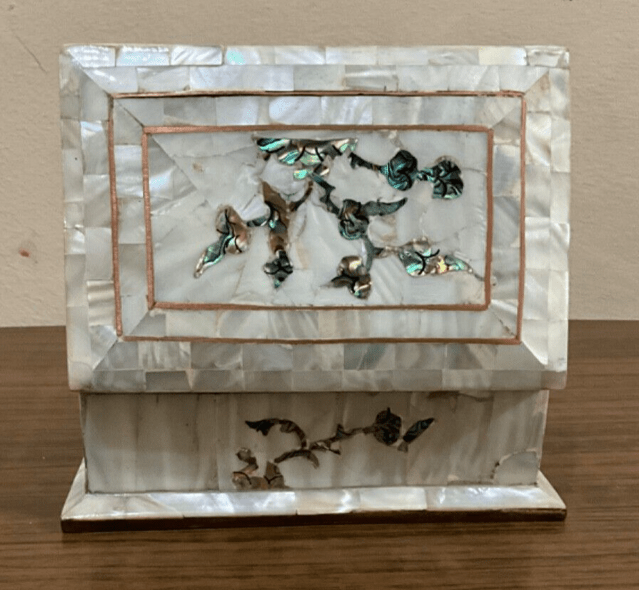 Handmade Wooden Jewelry Box Wood Trinket Storage Wood Box Mother of Pearl Inlay - Laila Hand Made Gifts