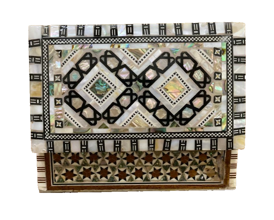 Handmade Wooden Jewelry Box Wood Trinket Storage Wood Box Mother of Pearl Inlay