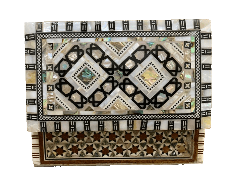 Handmade Wooden Jewelry Box Wood Trinket Storage Wood Box Mother of Pearl Inlay - Laila Hand Made Gifts