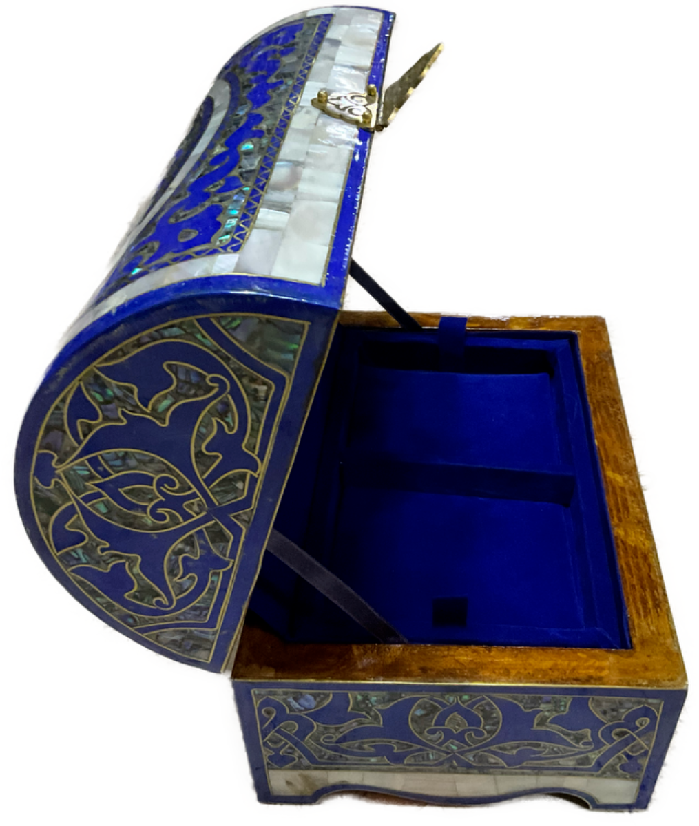 Handmade Wooden Jewelry Box Wood Trinket Storage Wood Box Mother of Pearl Inlay