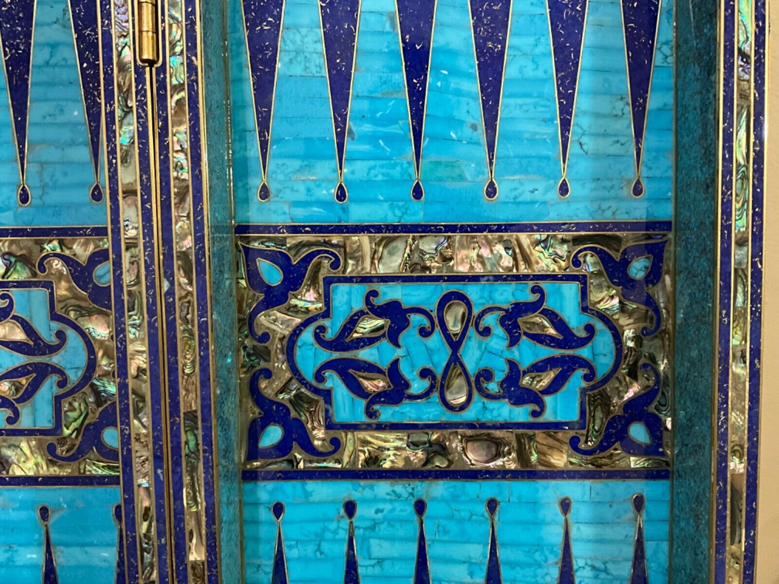 Handmade, Wooden Backgammon Board, Chess Board, Mother of Pearl, Gemstone Inlay