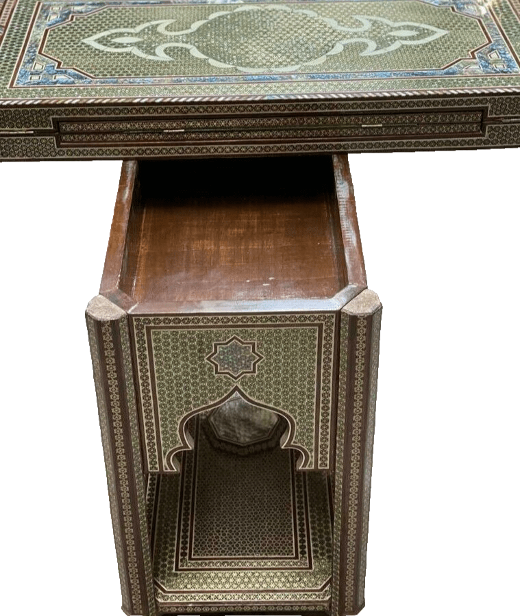 Handmade Game Table Chess Backgammon Board Mother of Pearl Inlay, Board Game - Laila Hand Made Gifts