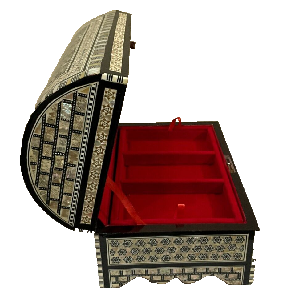 Handmade Wooden Jewelry Box Wood Trinket Storage Wood Box Mother of Pearl Inlay