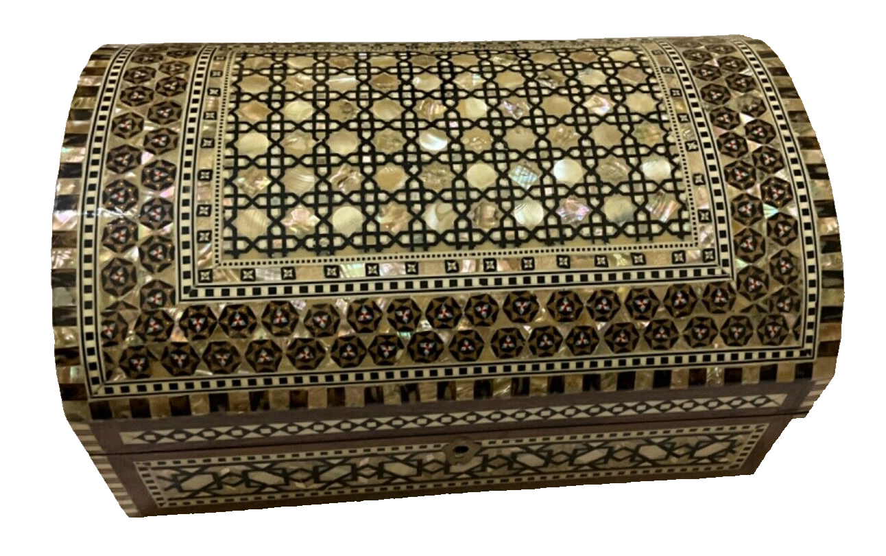 Handmade Wooden Jewelry Box Wood Trinket Storage Wood Box Mother of Pearl Inlay