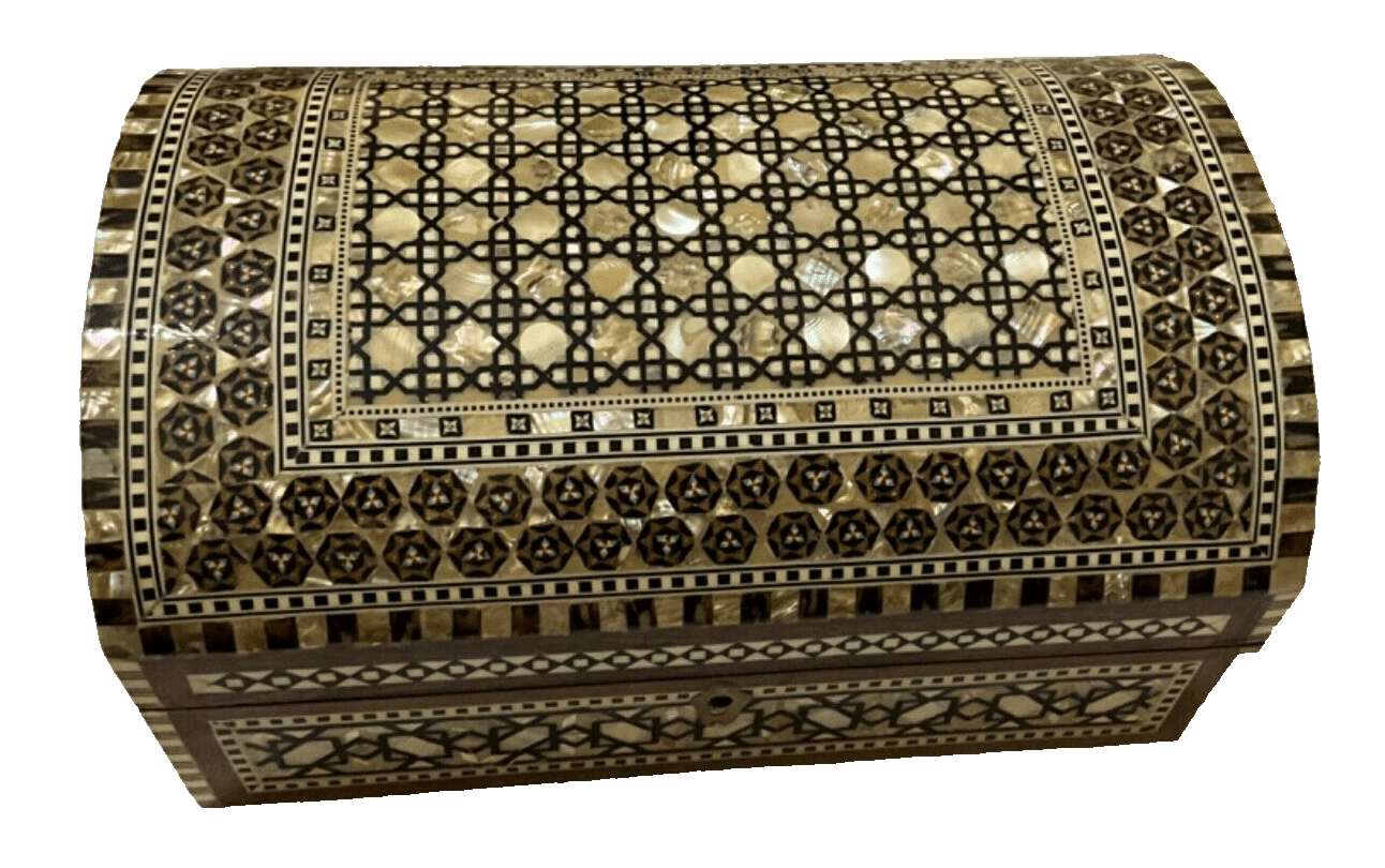 Handmade Wooden Jewelry Box Wood Trinket Storage Wood Box Mother of Pearl Inlay - Laila Hand Made Gifts