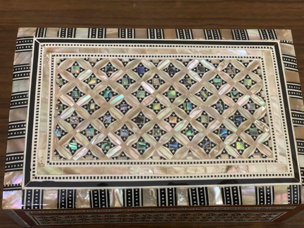 Handmade Wooden Jewelry Box Wood Trinket Storage Wood Box Mother of Pearl Inlay