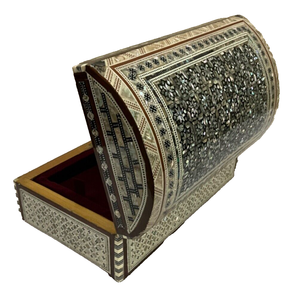 Handmade Wooden Jewelry Box Wood Trinket Storage Wood Box Mother of Pearl Inlay