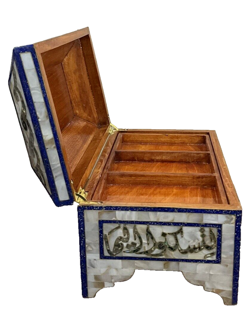 Handmade Wooden Jewelry Box Wood Trinket Storage Wood Box Mother of Pearl Inlay